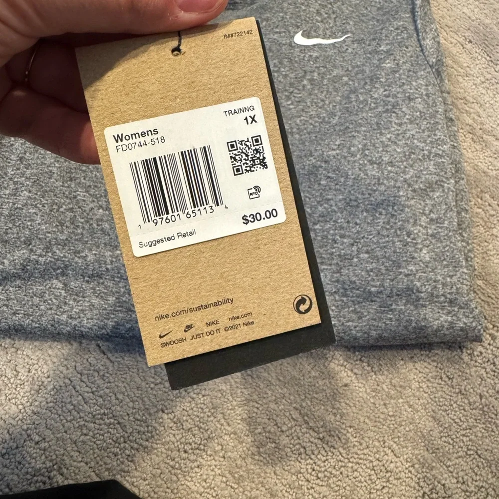 Nike Women's Plus Size Short Sleeve Tee - Heather Gray - Picture 2 of 3